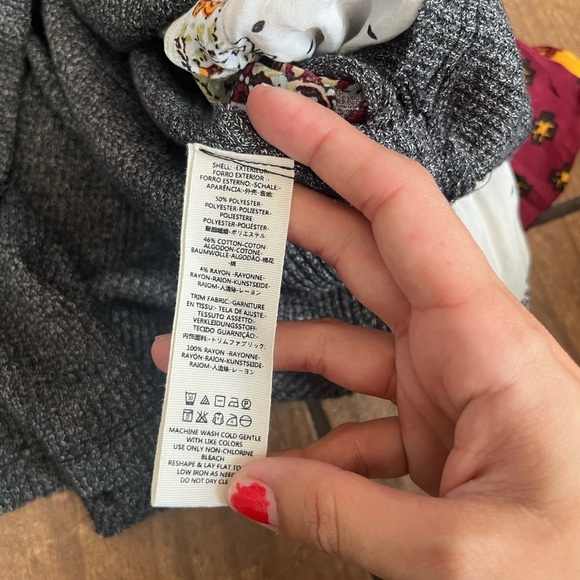 Free People We The Free Blossom Thermal Patchwork Balloon Sleeve Top - S - Picture 4 of 4